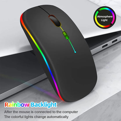 LED RGB Wireless Bluetooth Mouse – Rechargeable & Silent