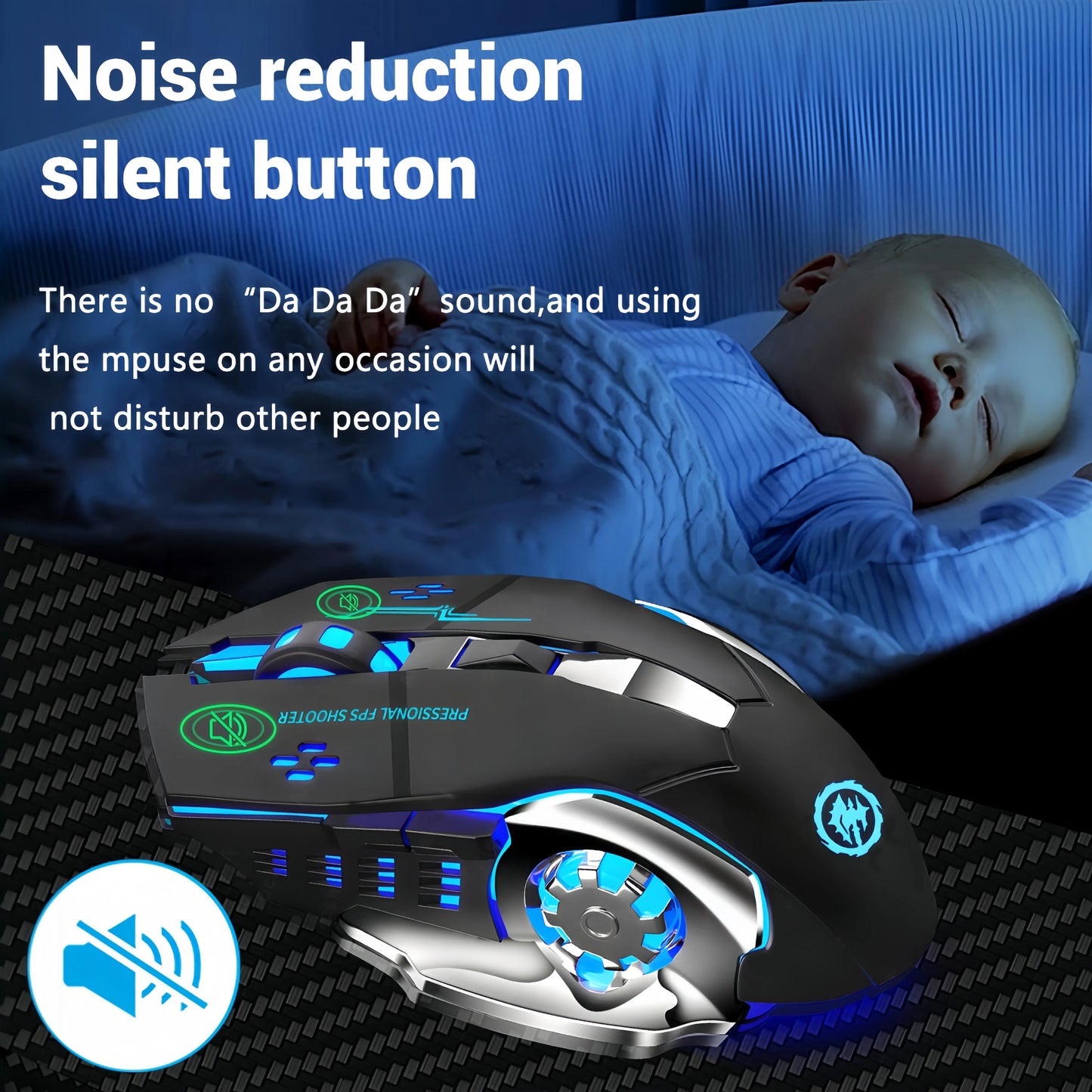RGB Wireless Gaming Mouse – Bluetooth 5.2 & 2.4G