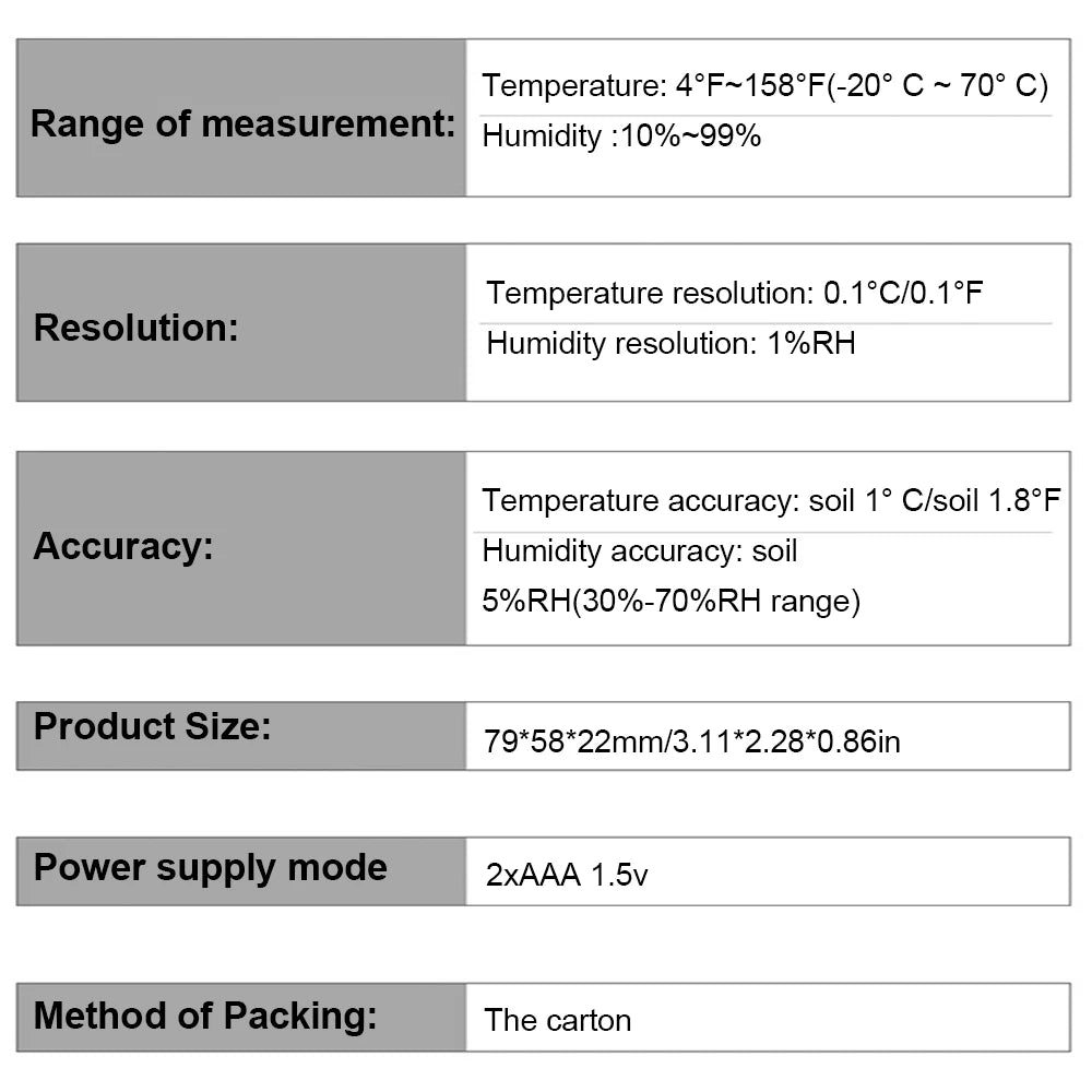 Digital Thermometer & Hygrometer (LCD Display)