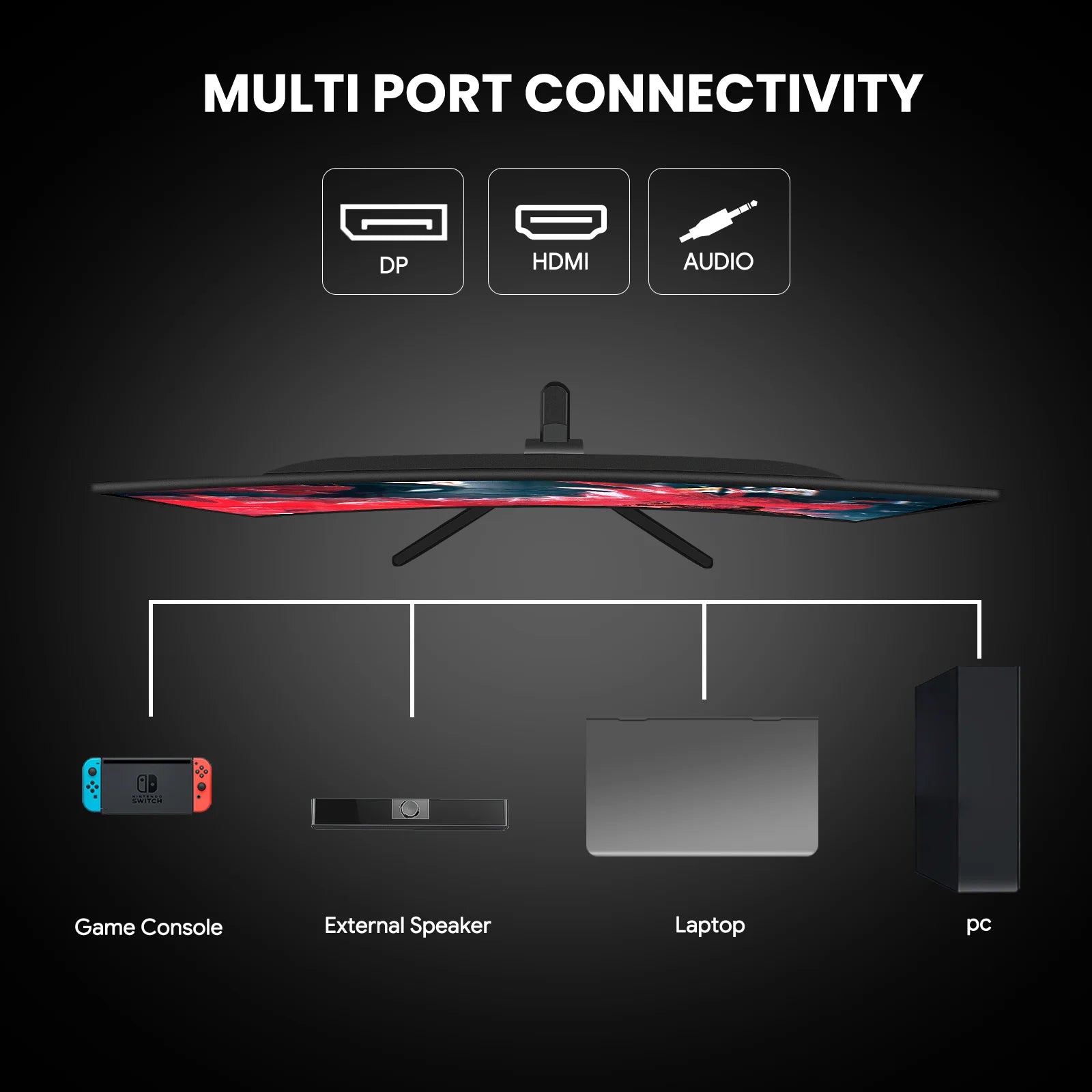 24" 200Hz Gaming Monitor,Ips Panel,Fhd Computer Monitor, Built-In Speakers, 120% Srgb, Freesync, Black