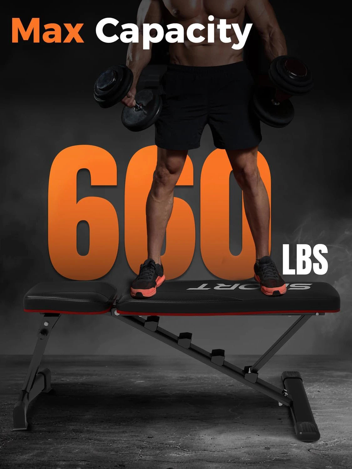 Foldable Incline Weight Bench – 5-Position Home Gym
