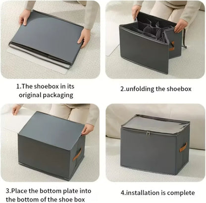 Foldable Shoe Storage Box Organizer – Under Bed