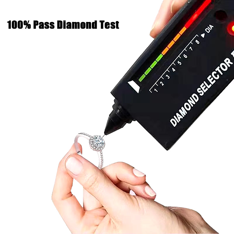 100% Moissanite Rings 1CT 2CT 3CT Brilliant Diamond Halo Engagement Rings for Women Girls Promise Gift Sterling Silver Jewelry