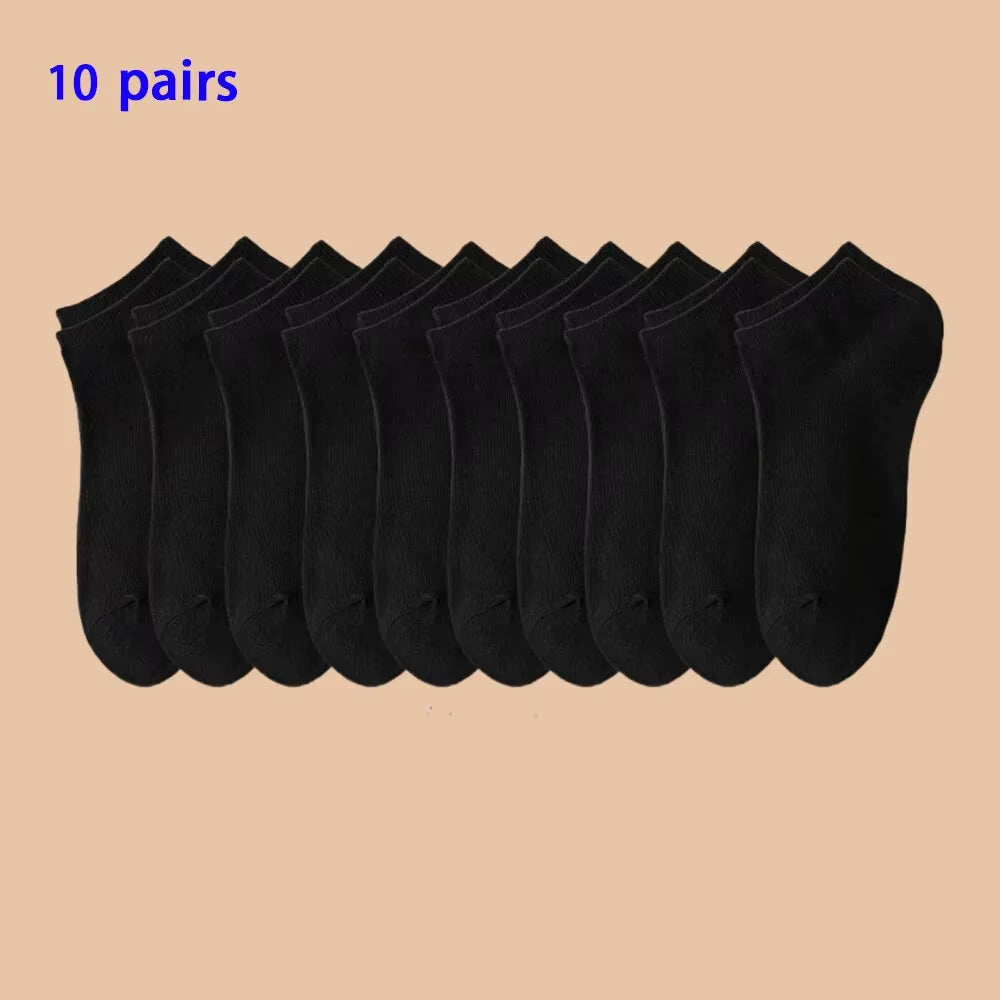 10/20/40 Pairs of Solid Color Socks, Soft and Lightweight Ankle Socks, Casual Boat Socks, Low Cut Ankle Socks