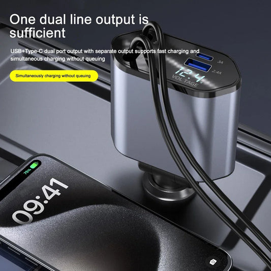 120W Fast Charge Car Charger Adapter