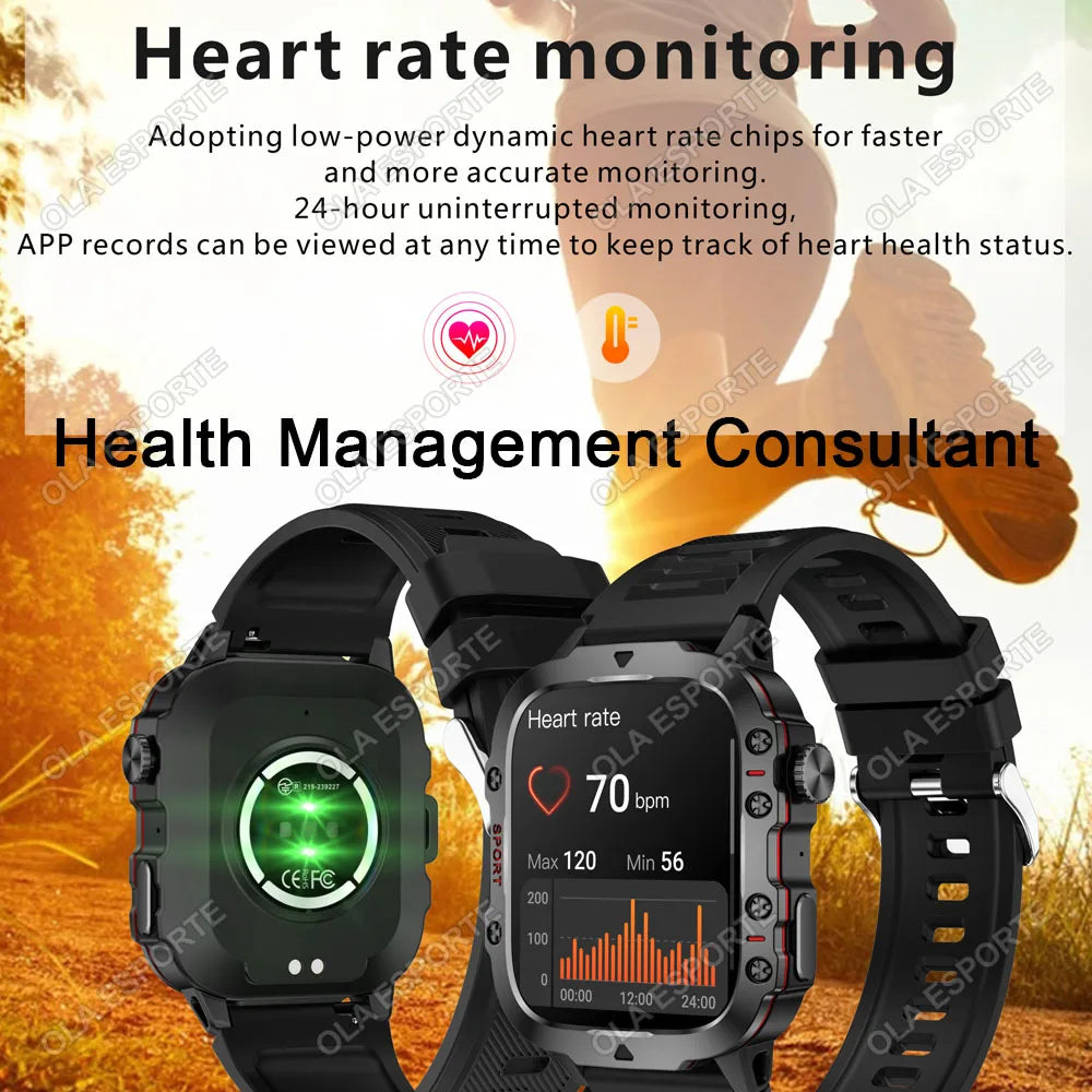 Men's Smartwatch with Flashlight & Bluetooth Calling