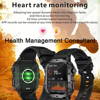 Men's Smartwatch with Flashlight & Bluetooth Calling