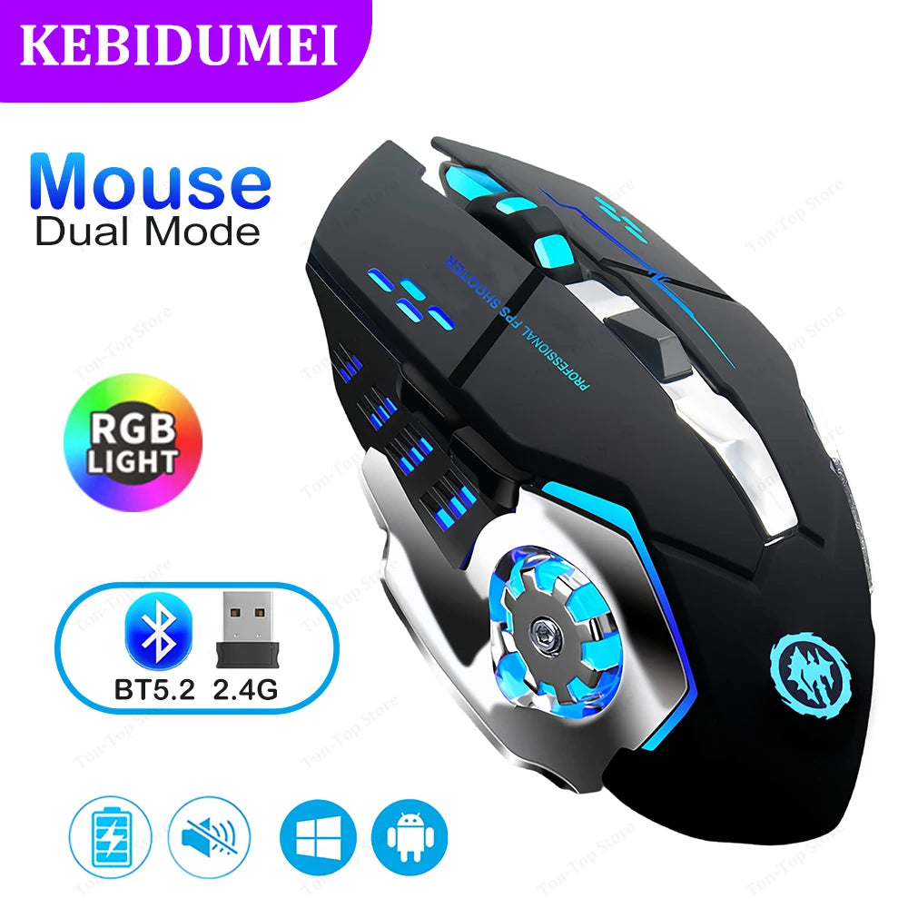 RGB Wireless Gaming Mouse – Bluetooth 5.2 & 2.4G