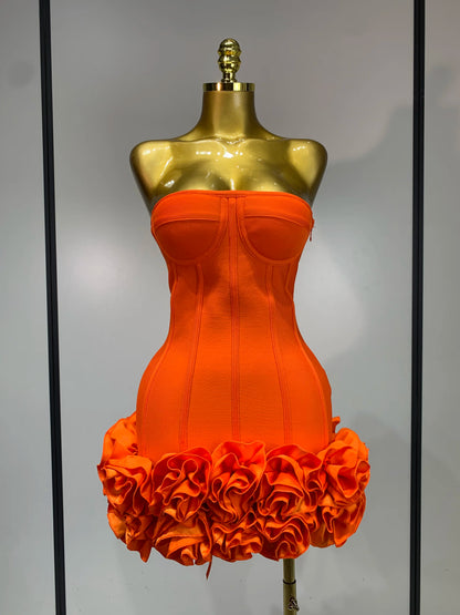 Floral Strapless 2-Piece Bodycon Mini Bandage Dress