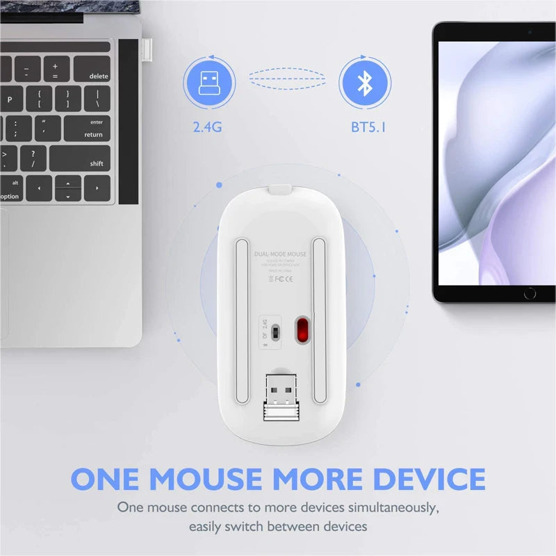 LED RGB Wireless Bluetooth Mouse – Rechargeable & Silent