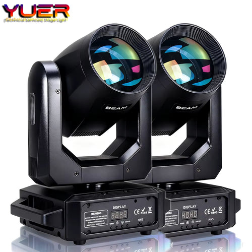 2Pcs Stage Light Moving Head Light 200W 12 Gobos 8 Colors Spotlight DMX 512 with Sound Activated for Wedding DJ Party Lighting