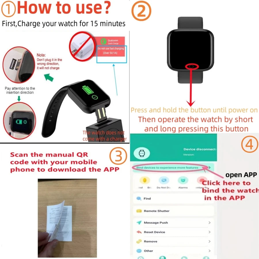 Smart Watch with Music Control & Notifications