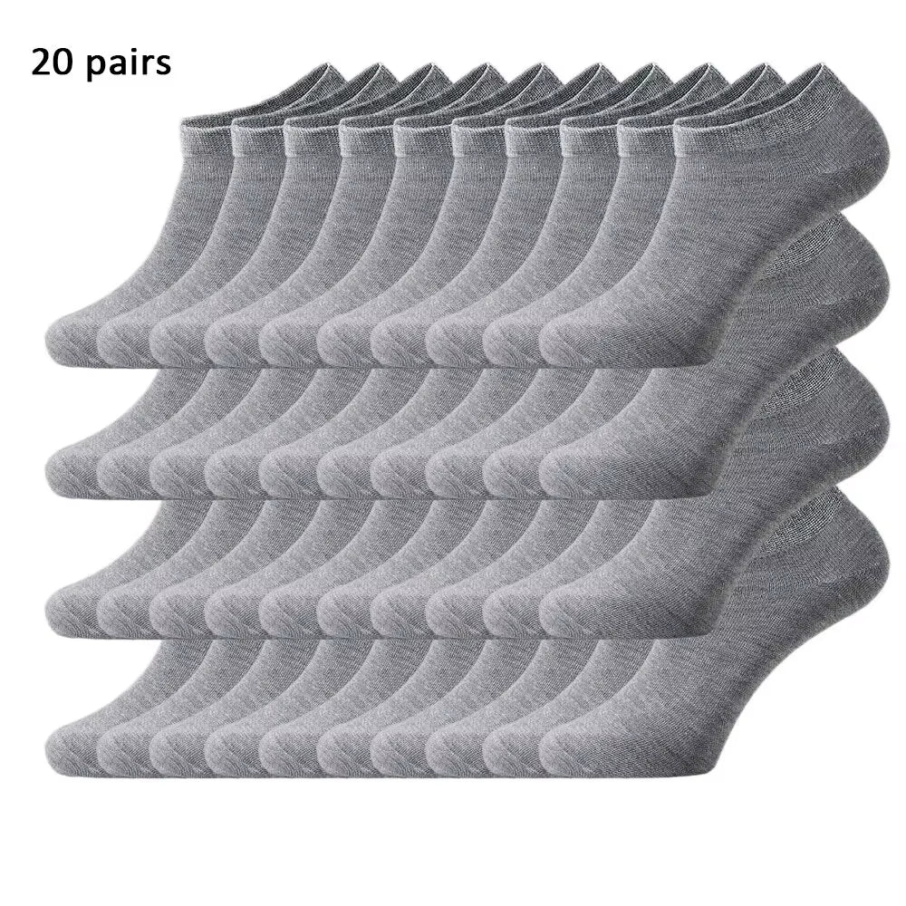 10/20/40 Pairs of Solid Color Socks, Soft and Lightweight Ankle Socks, Casual Boat Socks, Low Cut Ankle Socks