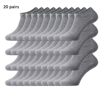 10/20/40 Pairs of Solid Color Socks, Soft and Lightweight Ankle Socks, Casual Boat Socks, Low Cut Ankle Socks