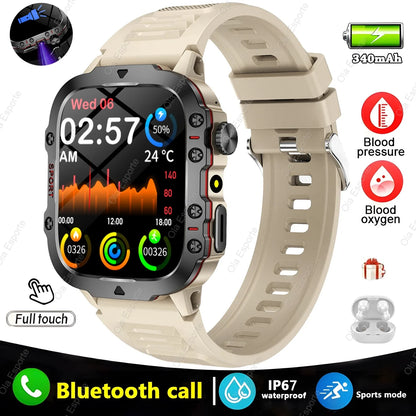 Men's Smartwatch with Flashlight & Bluetooth Calling