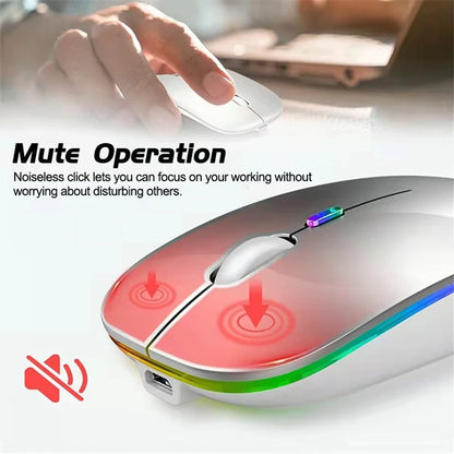 LED RGB Wireless Bluetooth Mouse – Rechargeable & Silent