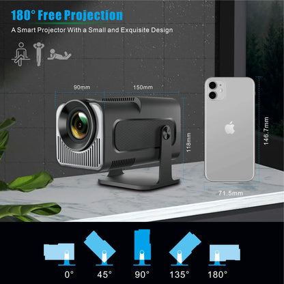 HY320 Portable Projector – 1080P, Android 11, WiFi 6