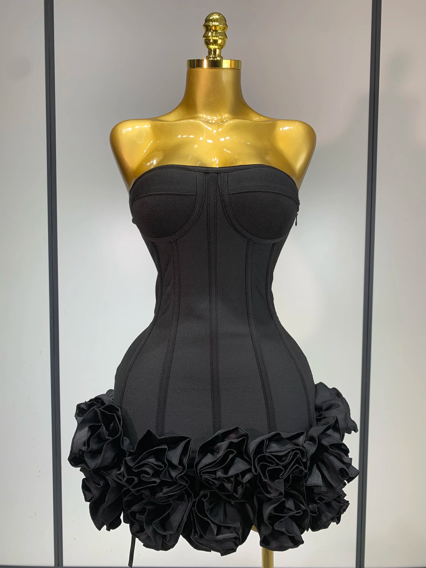 Floral Strapless 2-Piece Bodycon Mini Bandage Dress