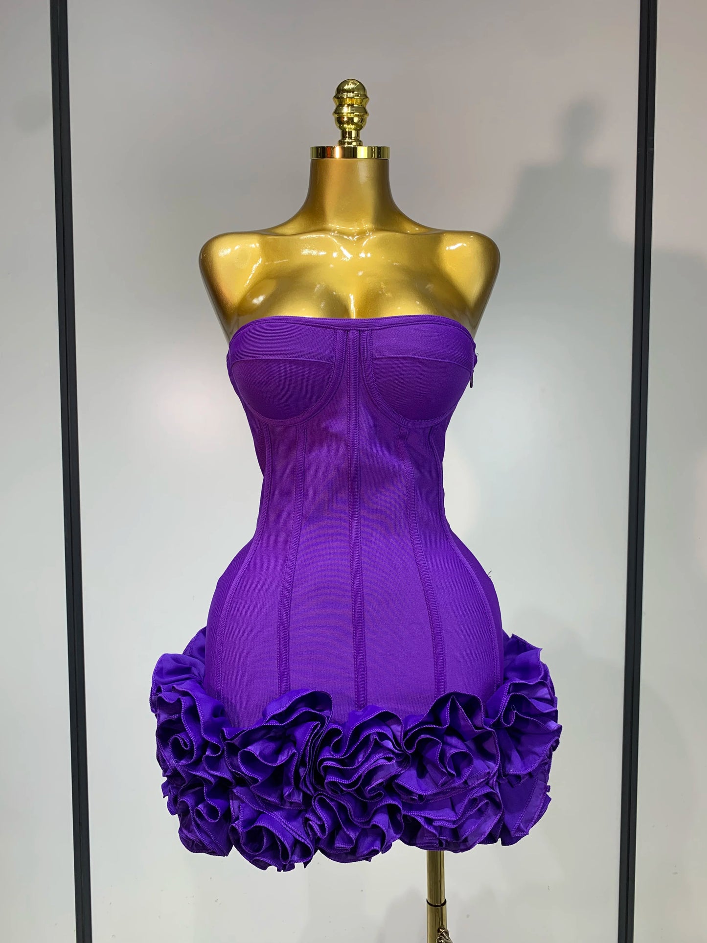 Floral Strapless 2-Piece Bodycon Mini Bandage Dress