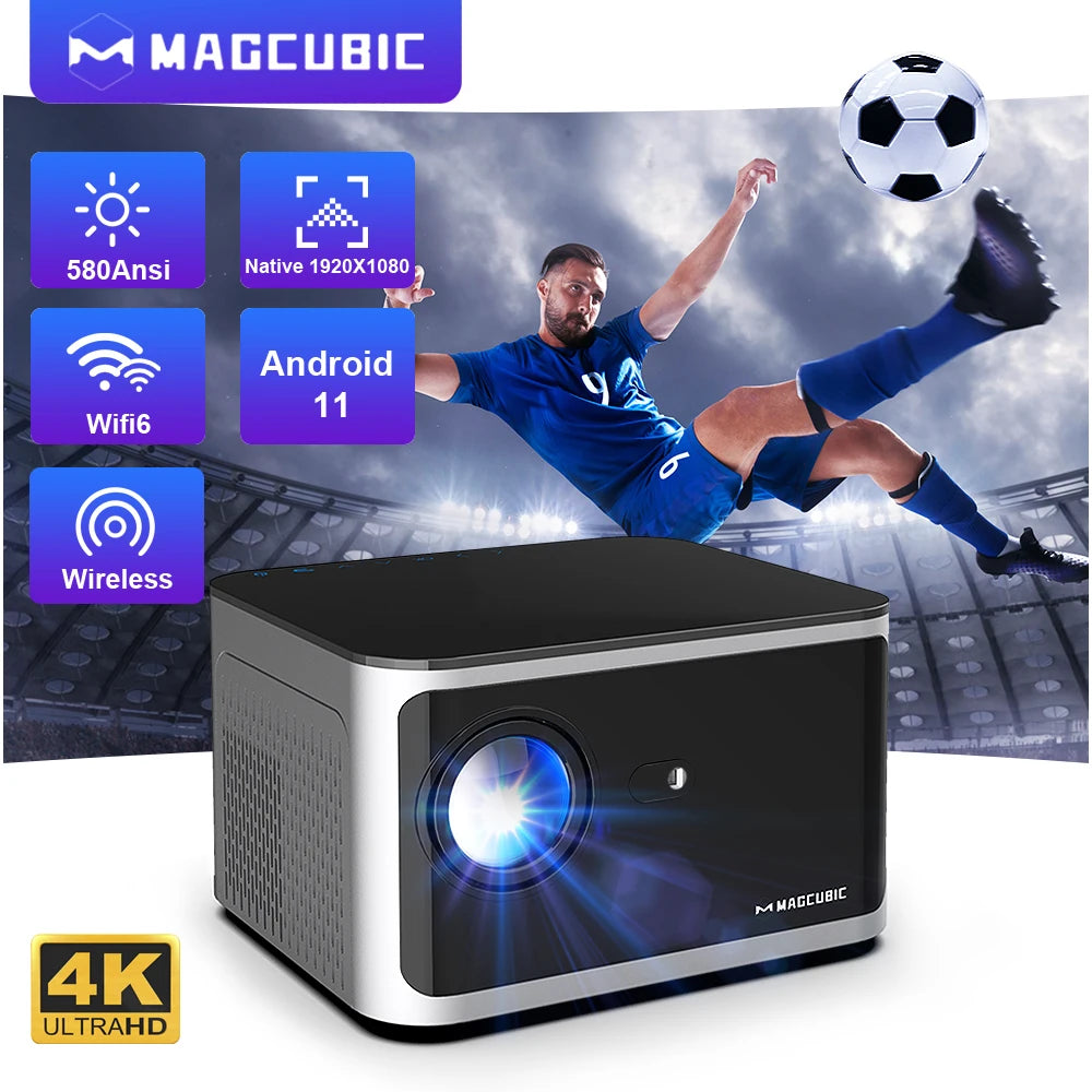 Magcubic 4K Smart Projector – 1080P Full HD, WiFi 6, Voice Control