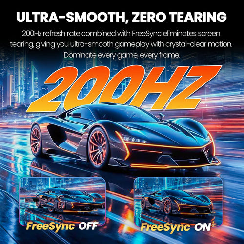 24" 200Hz Gaming Monitor,Ips Panel,Fhd Computer Monitor, Built-In Speakers, 120% Srgb, Freesync, Black