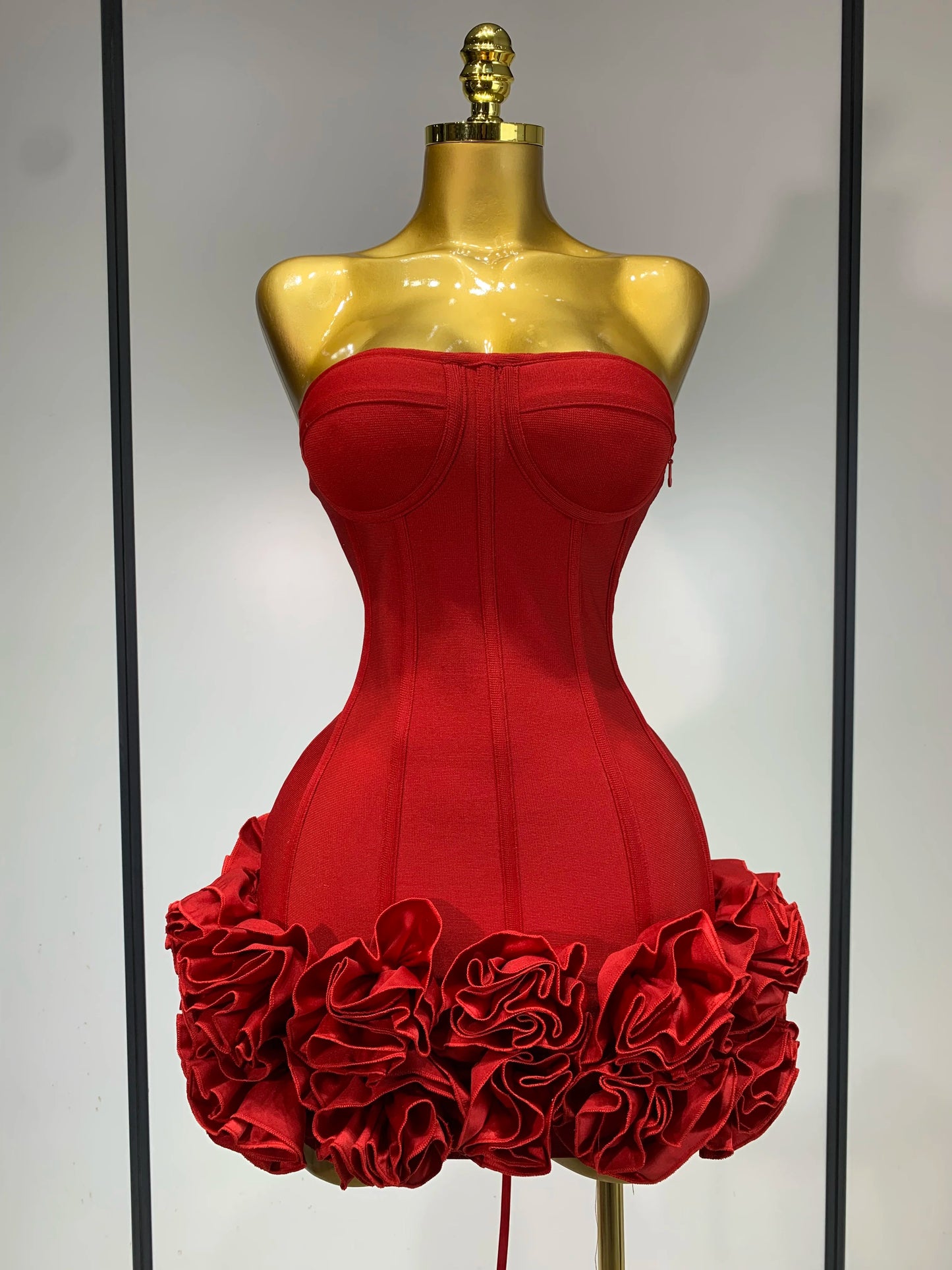 Floral Strapless 2-Piece Bodycon Mini Bandage Dress