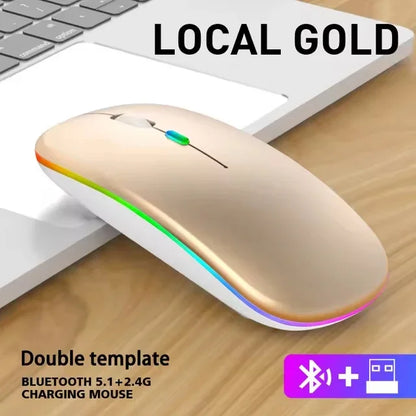 LED RGB Wireless Bluetooth Mouse – Rechargeable & Silent