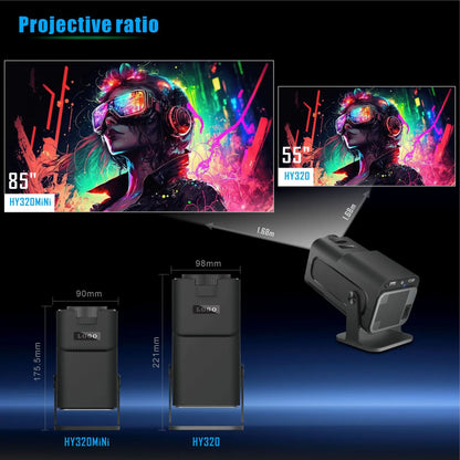 HY320 Portable Projector – 1080P, Android 11, WiFi 6
