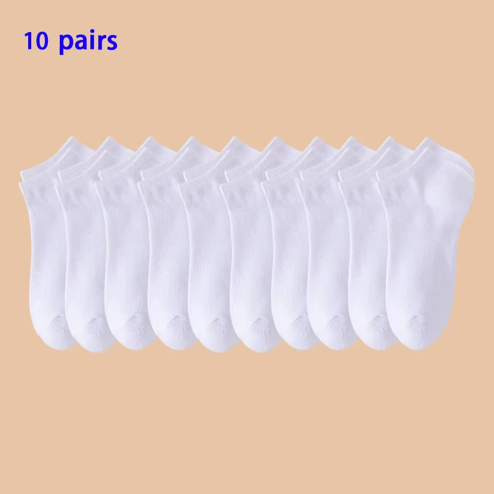 10/20/40 Pairs of Solid Color Socks, Soft and Lightweight Ankle Socks, Casual Boat Socks, Low Cut Ankle Socks
