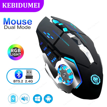 RGB Wireless Gaming Mouse – Bluetooth 5.2 & 2.4G