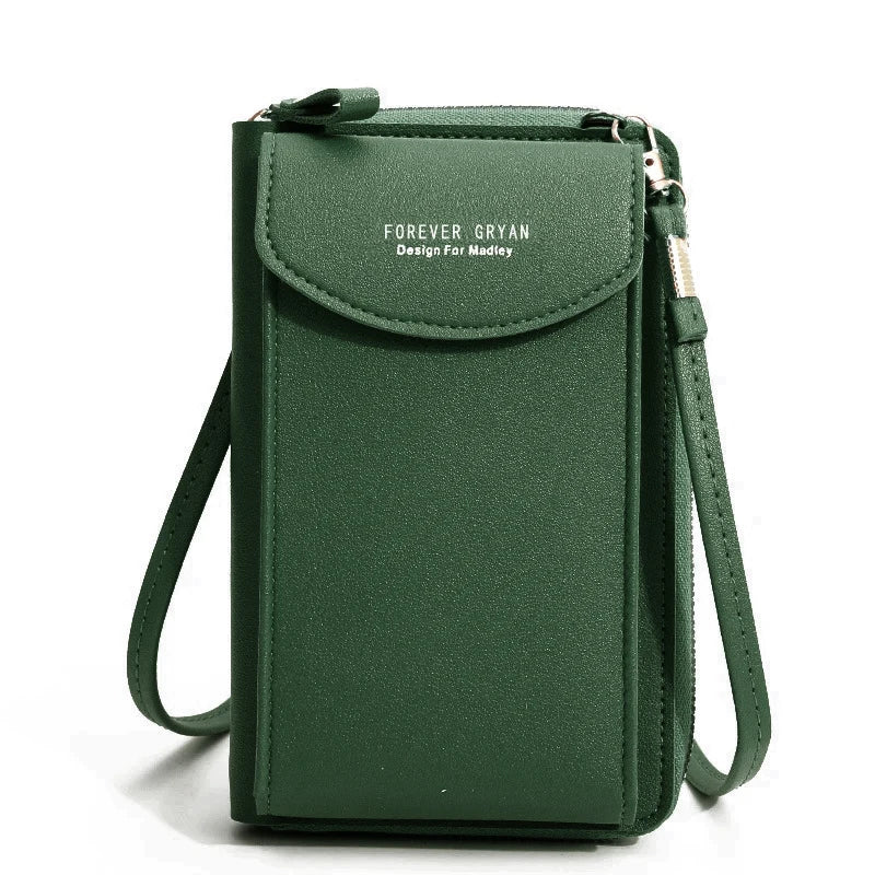 Elegance On-the-Go – Luxe PU Leather Crossbody Shoulder Bag with Phone & Card Organizer