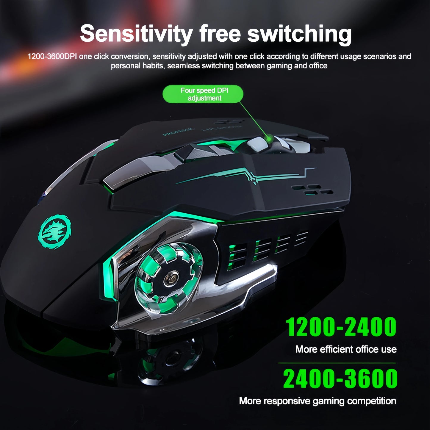 RGB Wireless Gaming Mouse – Bluetooth 5.2 & 2.4G