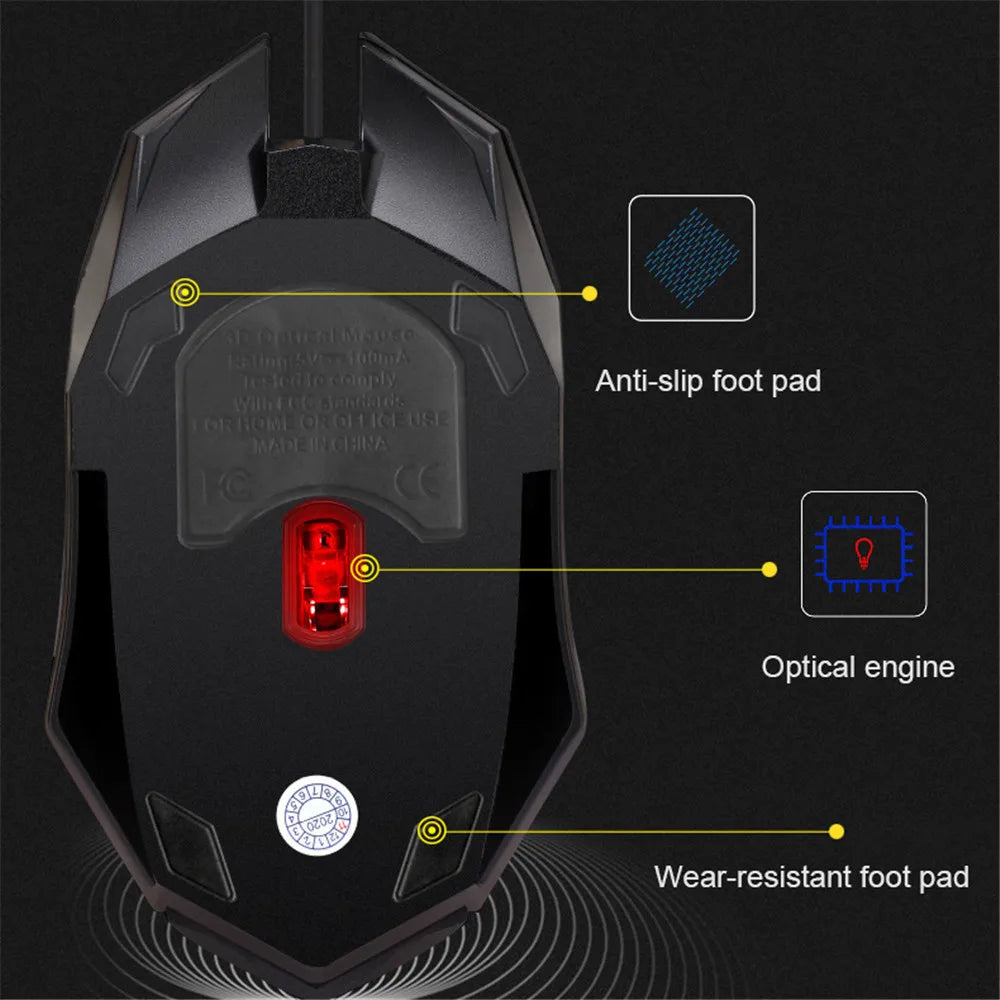 E-Sports LED Gaming Mouse – 5000 DPI USB Wired
